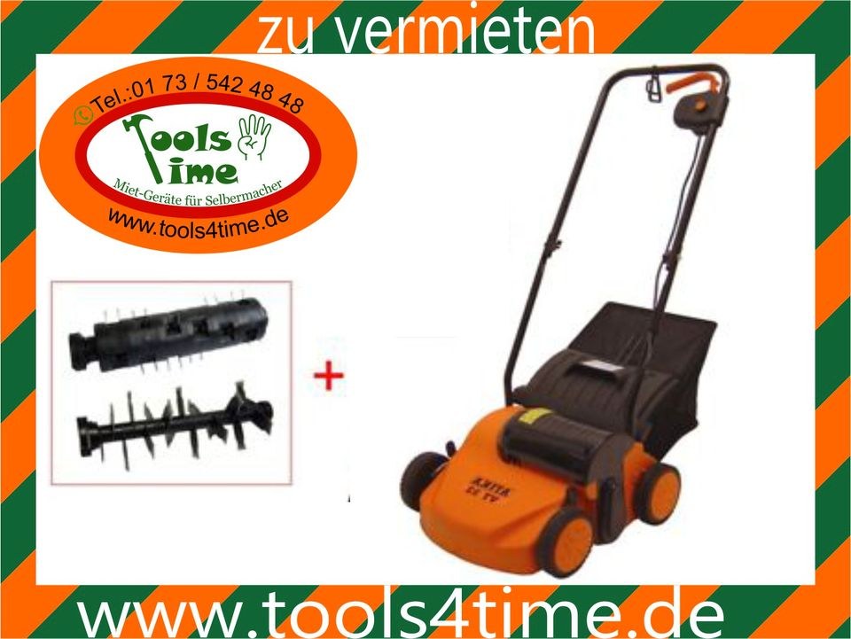 Vertikutierer Rasenlüfter Fuxtec elektrisch mieten bei Tools4Time