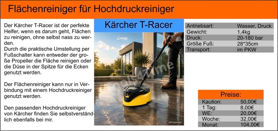 Kärcher Dachrinnen Rohrreiniuggsset 20m Druck mieten bei Tools4Time – 3