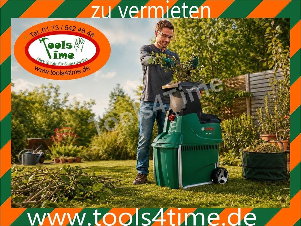 Häcksler Leisehäcksler Bosch AXT 25 TC Kompost mieten bei Tools4Time