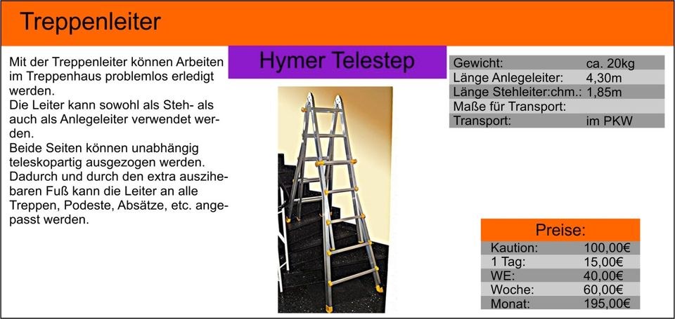 Treppenleiter mieten bei Tools4Time – sicher in der Höhe – 2