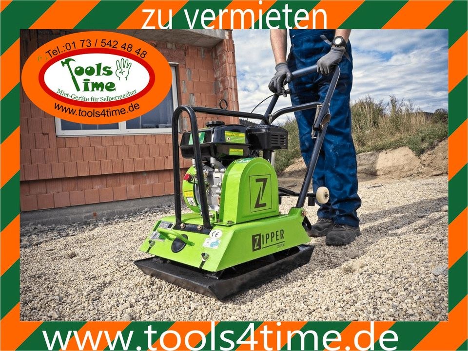 Rüttelplatte Benzin 90kg Verdichter Pflaster mieten bei Tools4Time