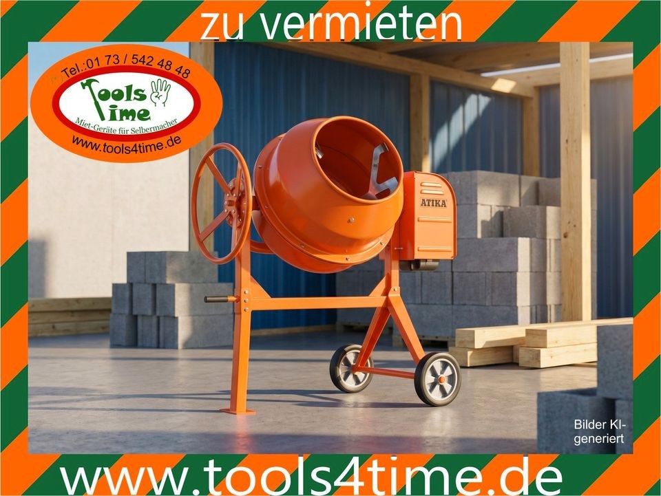 Betonmischer Atika,Beton Mischmaschine 140l Bau mieten bei Tools4Time