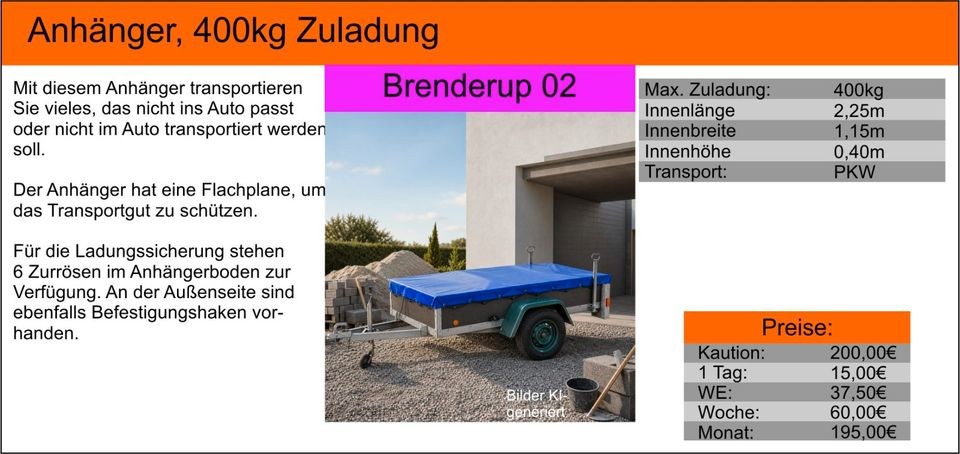 Anhänger Abdeckplane Schutt Bau mieten in Hemer – für Umzug & Baumarkt – 2