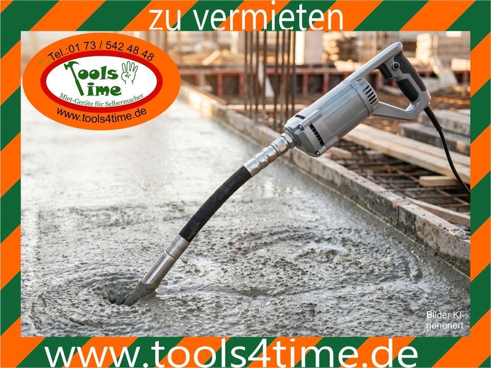 Betonrüttler Rüttelflasche Fundament Mauer Pool mieten bei Tools4Time