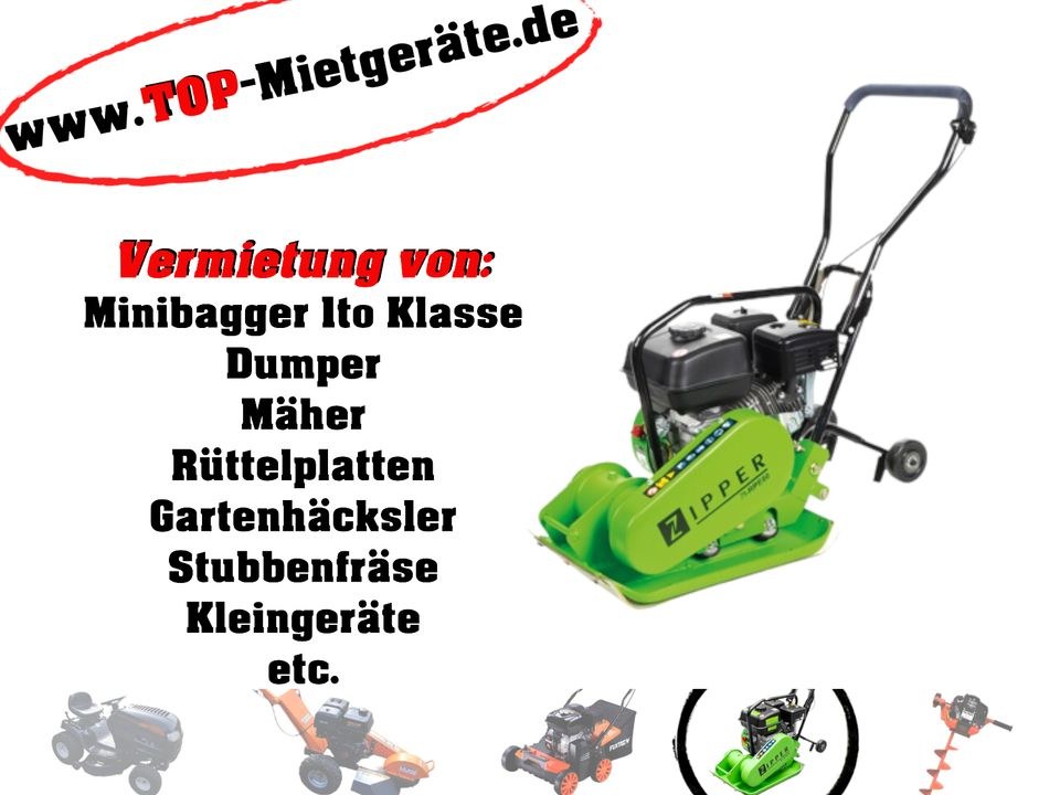 Rüttelplatte 62kg mieten bei Top-Mietgeräte – für Pflaster & Terrasse