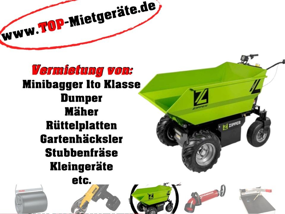 Elektro Rad Dumper Schubkarre mieten bei Top-Mietgeräte