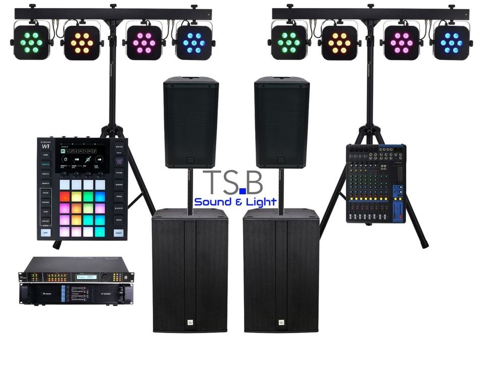 TSB Partyset3 Licht Musikanlage PA Anlage RCF mieten in Würselen