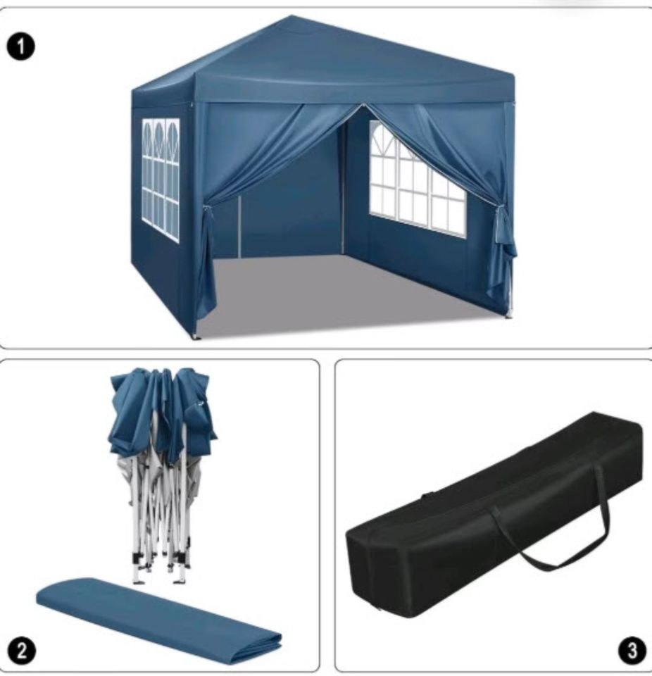 Faltpavillon 3x3m 3x6m mieten bei Verleih AH – in Minuten aufgebaut – 3