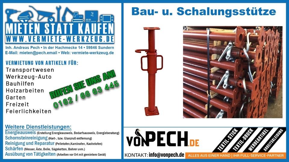 Baustütze Schalungstütze Deckenstütze mieten in Sundern (Sauerland)