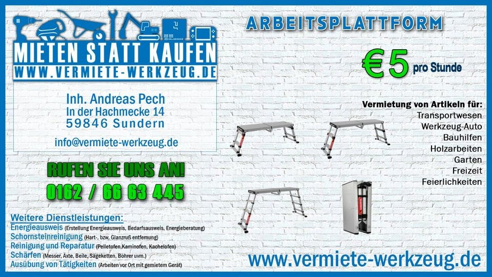 Arbeitsplattform Arbeitsbühne Podestleiter mieten – 2