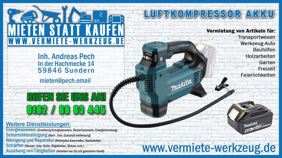 Kompressor Akku Makita Verdichter mieten in Sundern (Sauerland)