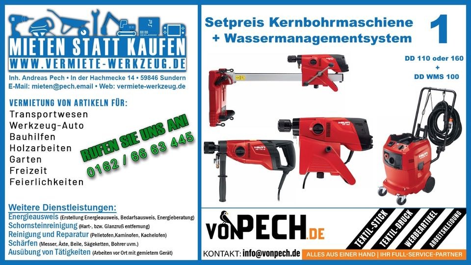 Setpreis Hilti DD 110 160 W D Kernbohrmaschine mieten
