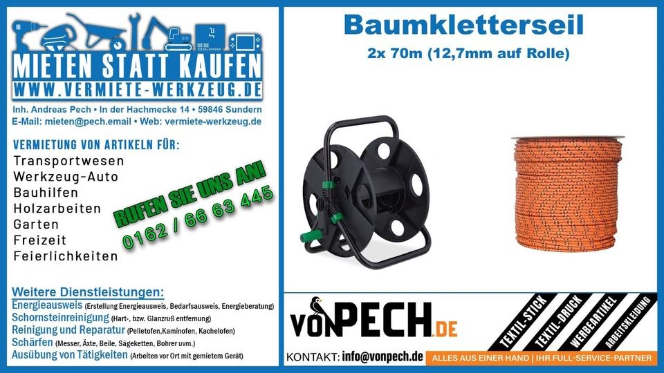 Kletterseil 140 m Arborist doppelt geflochten mieten