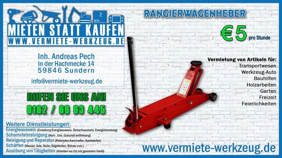 tiefer flacher Wagenheber 2,5 t Tonnen 80 360 mm mieten – 3
