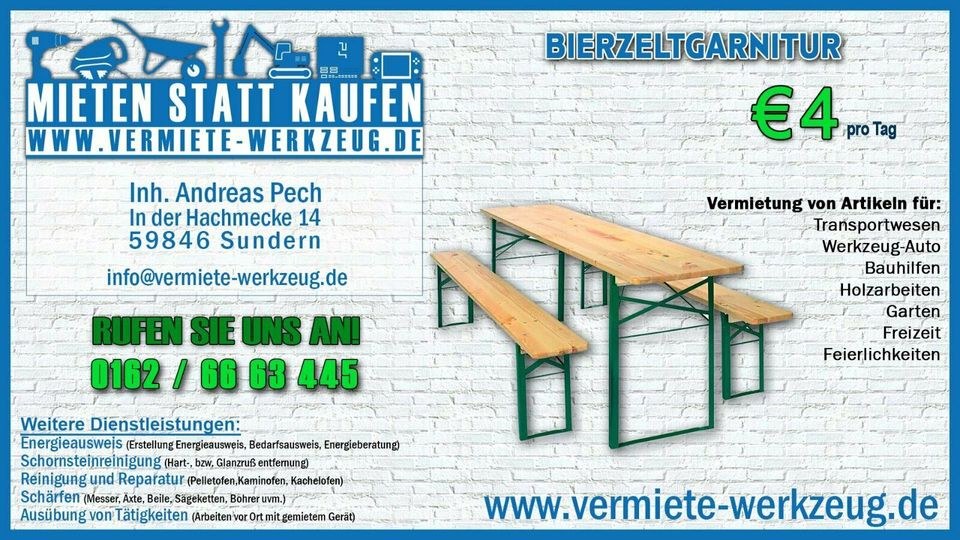 Stehtische Biertische Fete weiß 80 mieten in Sundern (Sauerland) – 3