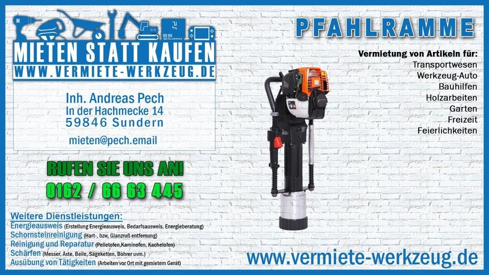 Pfahlramme Handramme Pfostentreiber Zaunpfosten mieten