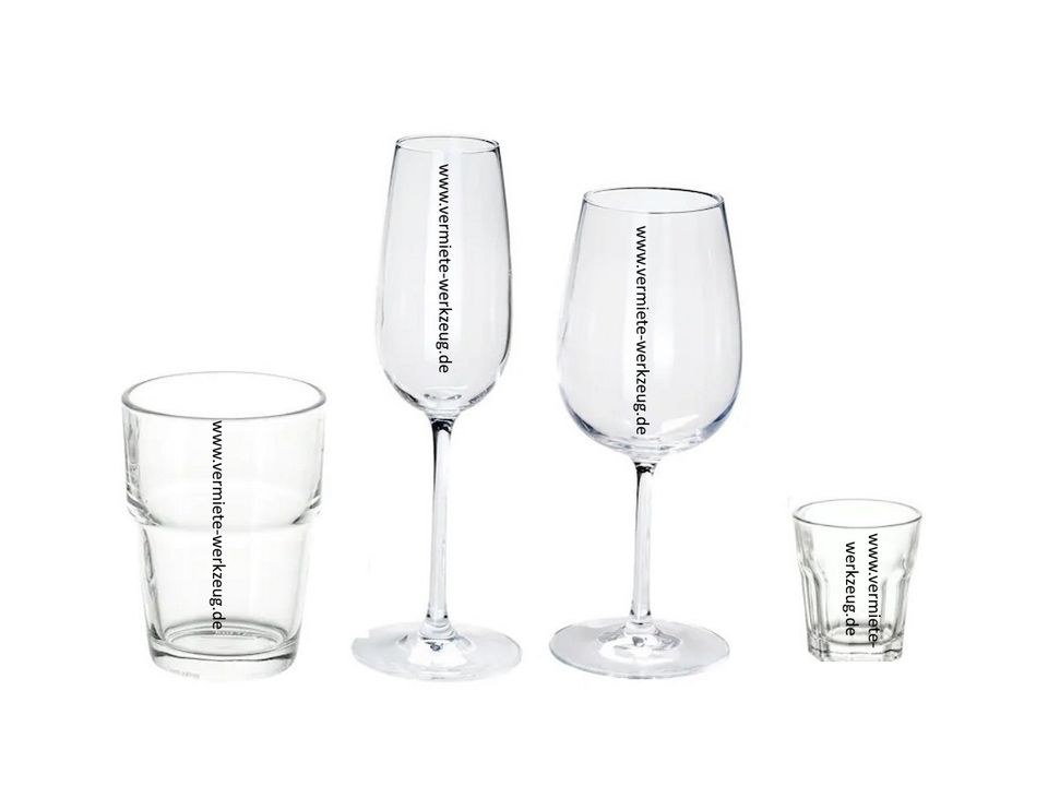 Gedecke Gläser Teller Besteck Wein Sektgläser mieten – 2