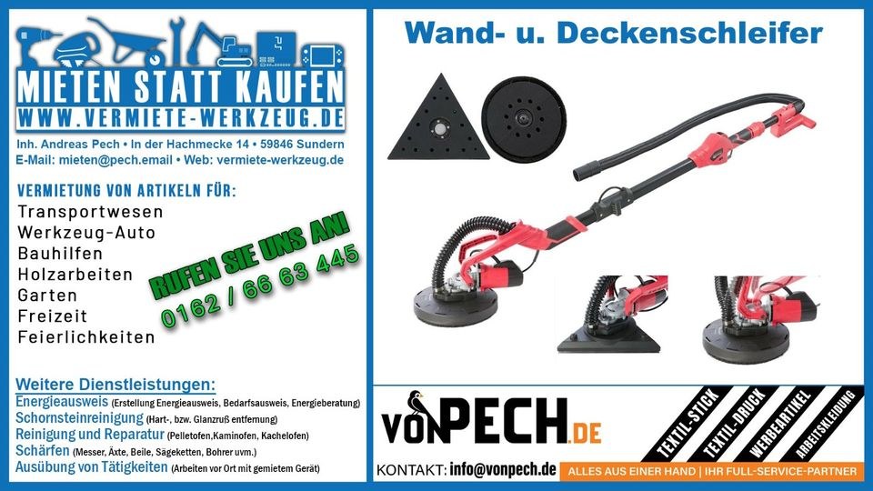 Wand Deckenschleifer Boden Trockenbauschleifer mieten
