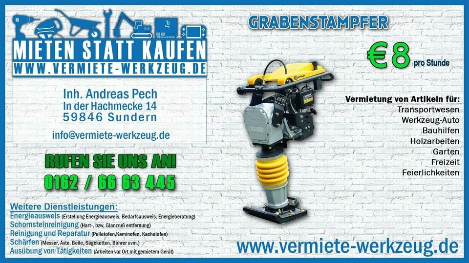 Wacker Stampfer Grabenstampfer Hopser Verdichter mieten