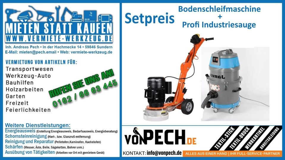 Bodenschleifmaschine Betonschleifer Holzböden mieten – 2