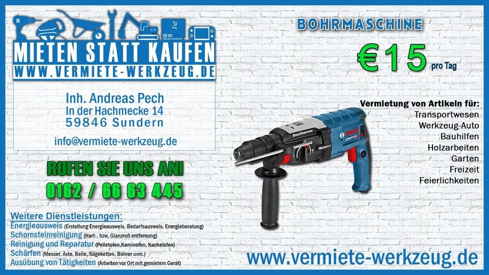 kleiner Kombihammer Bohren Meißeln Bohrmaschine mieten