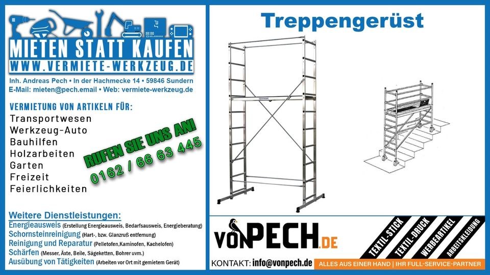Arbeitsgerüst Treppengerüst Baugerüst mieten in Sundern (Sauerland)