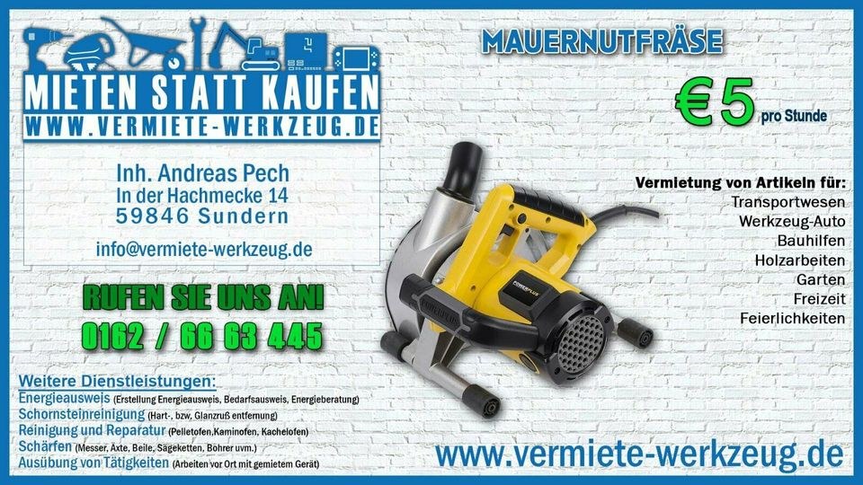 Mauernutfräse Bodenfräse Nutfräse Wandfräse mieten