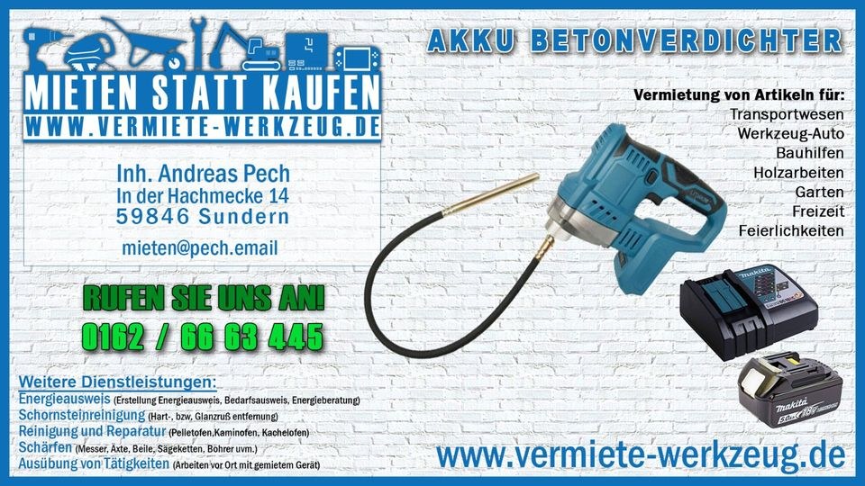 Betonverdichter Rüttelflasche Innenrüttler mieten – 4