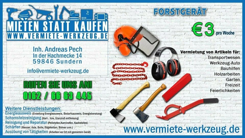 Kettensäge 38 40 50 Husqvarna Stihl Sachs Dolmar mieten – 3