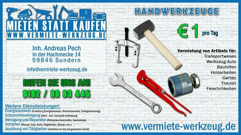 Gartengeräte Besen Schüppe Harken Spaten mieten in Sundern (Sauerland)