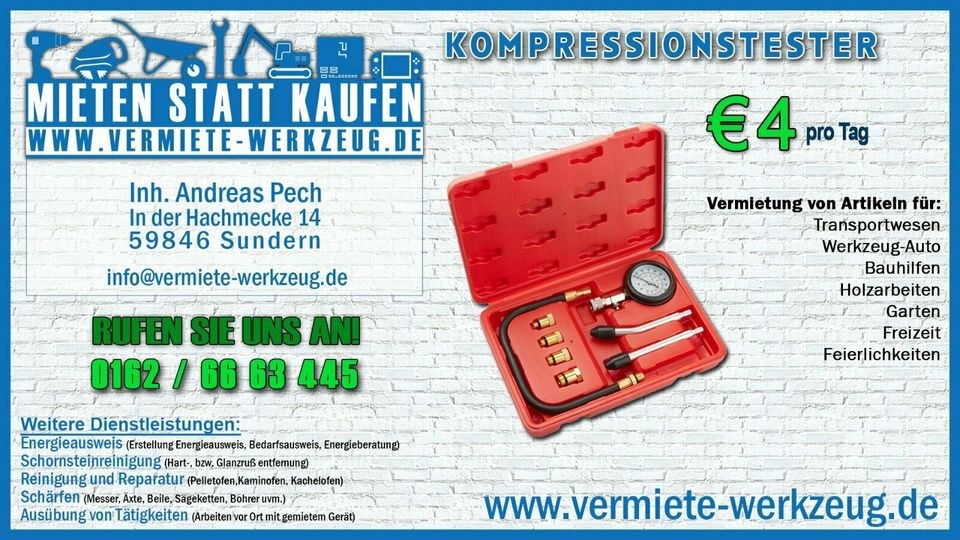 Kompressionstester Kompressionsprüfer Motor mieten