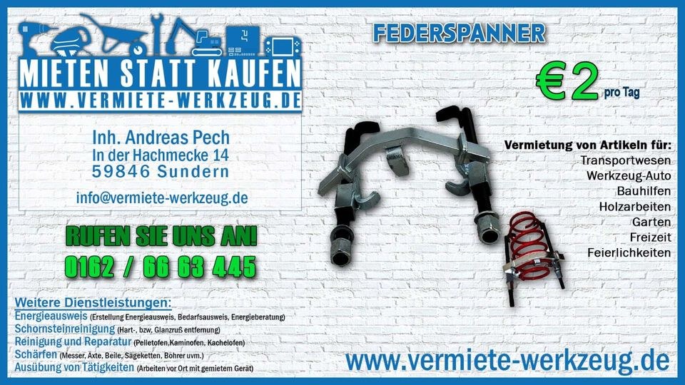 Federspanner Kleinwerkeug Spezialwerkzeug Auto mieten