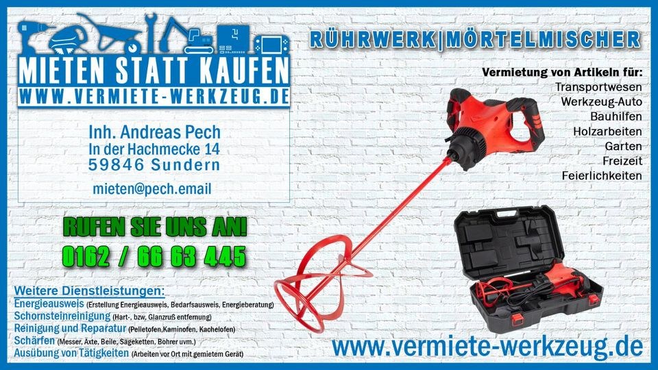 Rührwerk Handrührgerät Mörtelmischer mieten in Sundern (Sauerland)