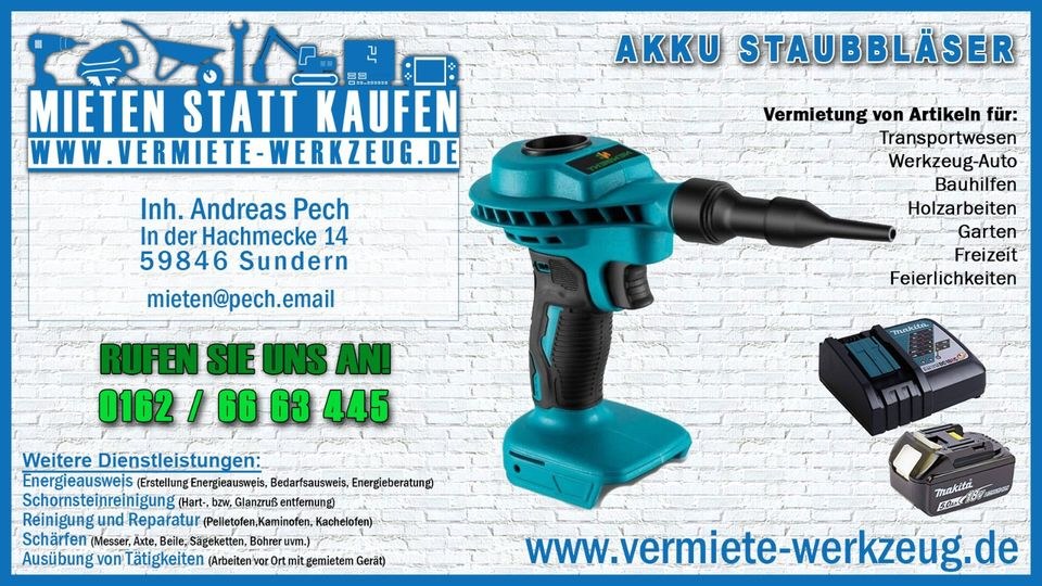 Akku Makita Staubgebläse Staubbläser Mini mieten