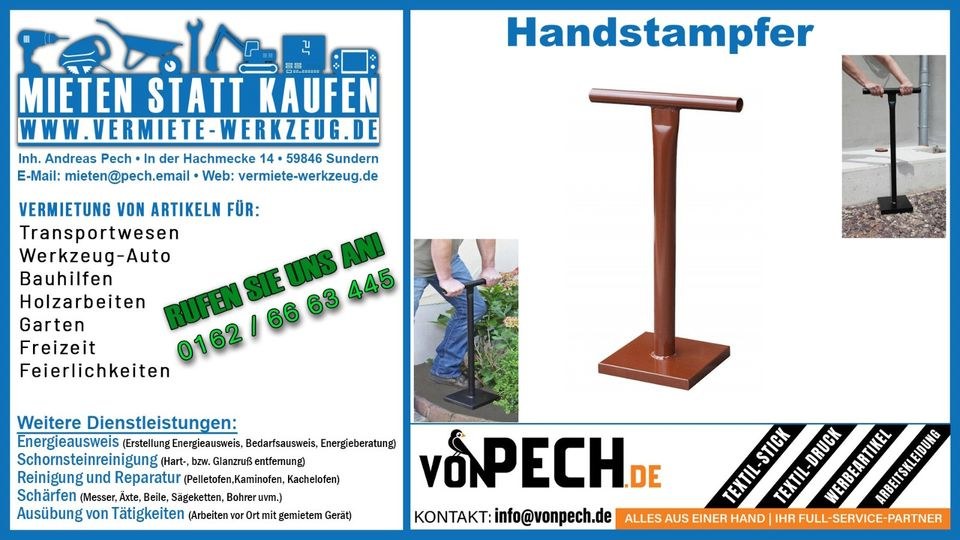 Bodenstampfer Handstampfer Bodenverdichter mieten
