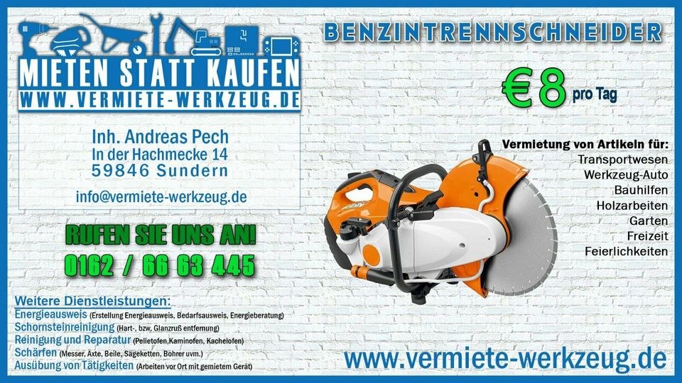 Trennschneider Flex Winkelschleifer Steinsäge mieten