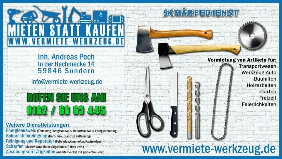 Kettensäge 38 40 50 Husqvarna Stihl Sachs Dolmar mieten – 2