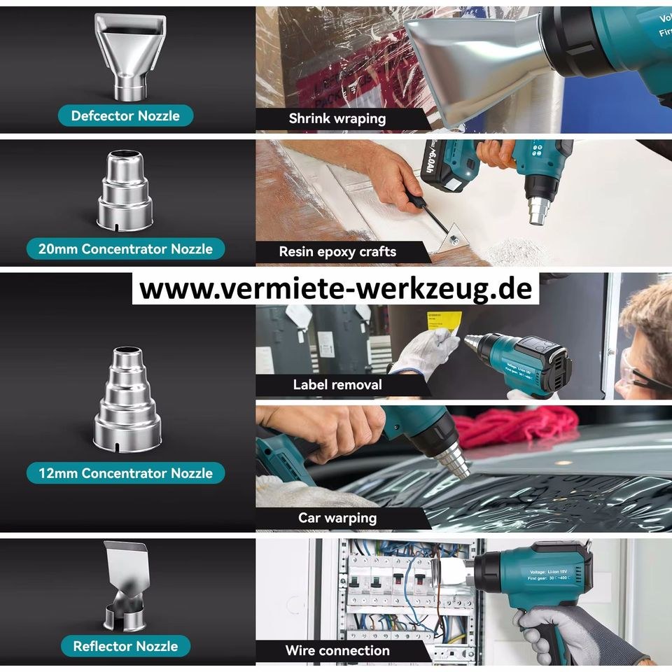 Heißluftpistole Akku Makita Heißluftföhn biegen mieten – 3