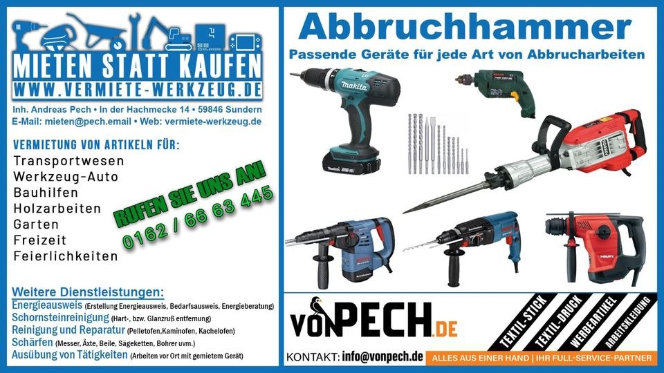 Bohrmaschine Bosch Bohrer Löcher Holz mieten in Sundern (Sauerland) – 4