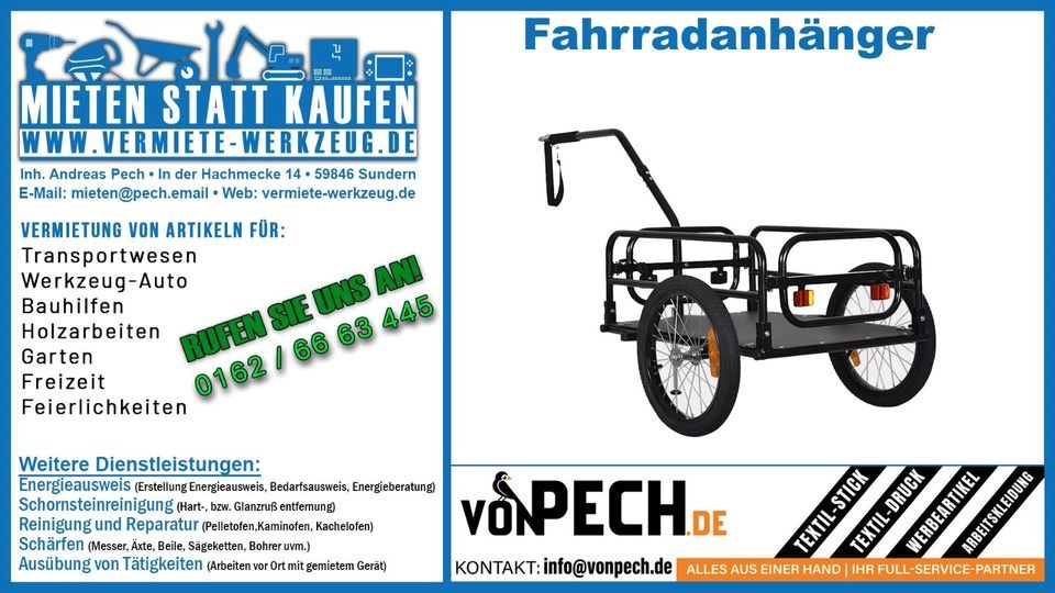 Fahrradanhänger City Porter Handwagen Kupplung mieten
