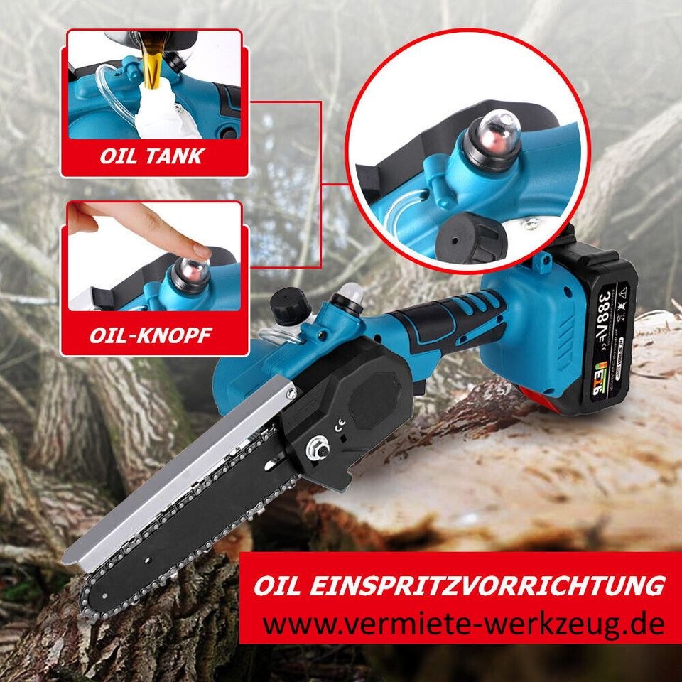 Akku Kettensäge f Makita 15 cm 6 Zoll mieten in Sundern (Sauerland) – 4