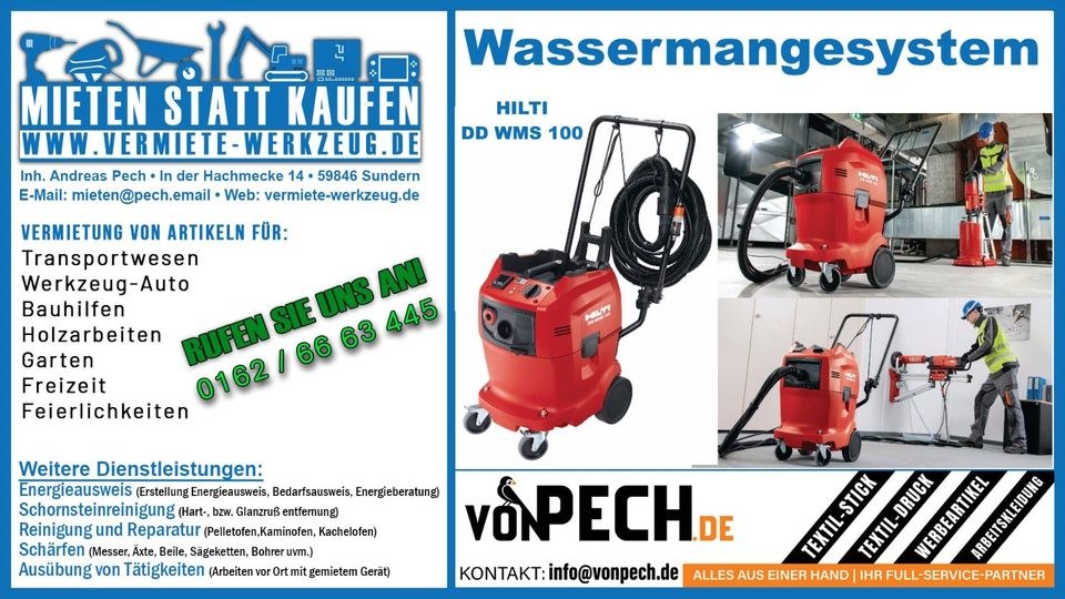 Hilti DD WMS 100 Nasssauger mieten in Sundern (Sauerland)
