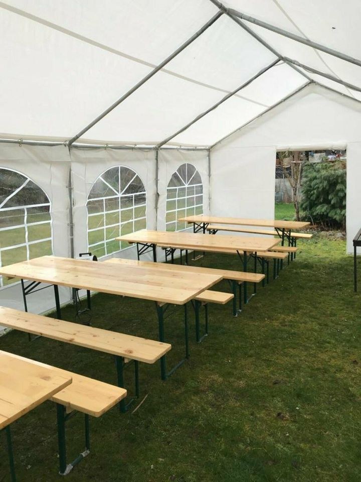 Bierzeltgarnitur Sitzauflagen Stehtische mieten in Heidesee – 3