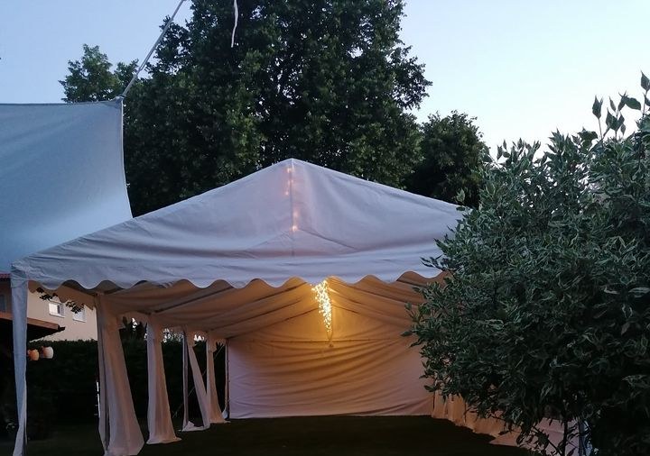 Partyzelt Pavillion 5x10m mieten in Heidesee – für jedes Wetter – 4