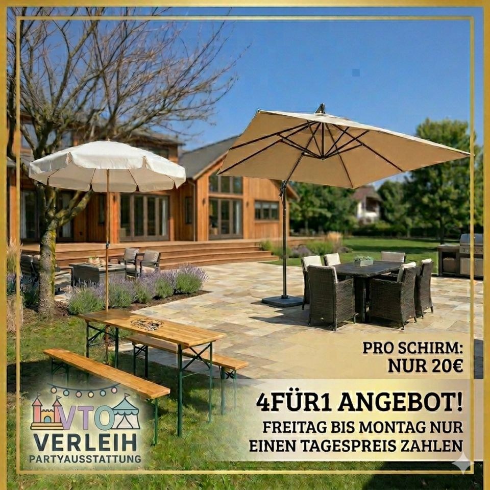 Ampel Sonnenschirm Creme KEINE Deals mieten bei VTO Verleih