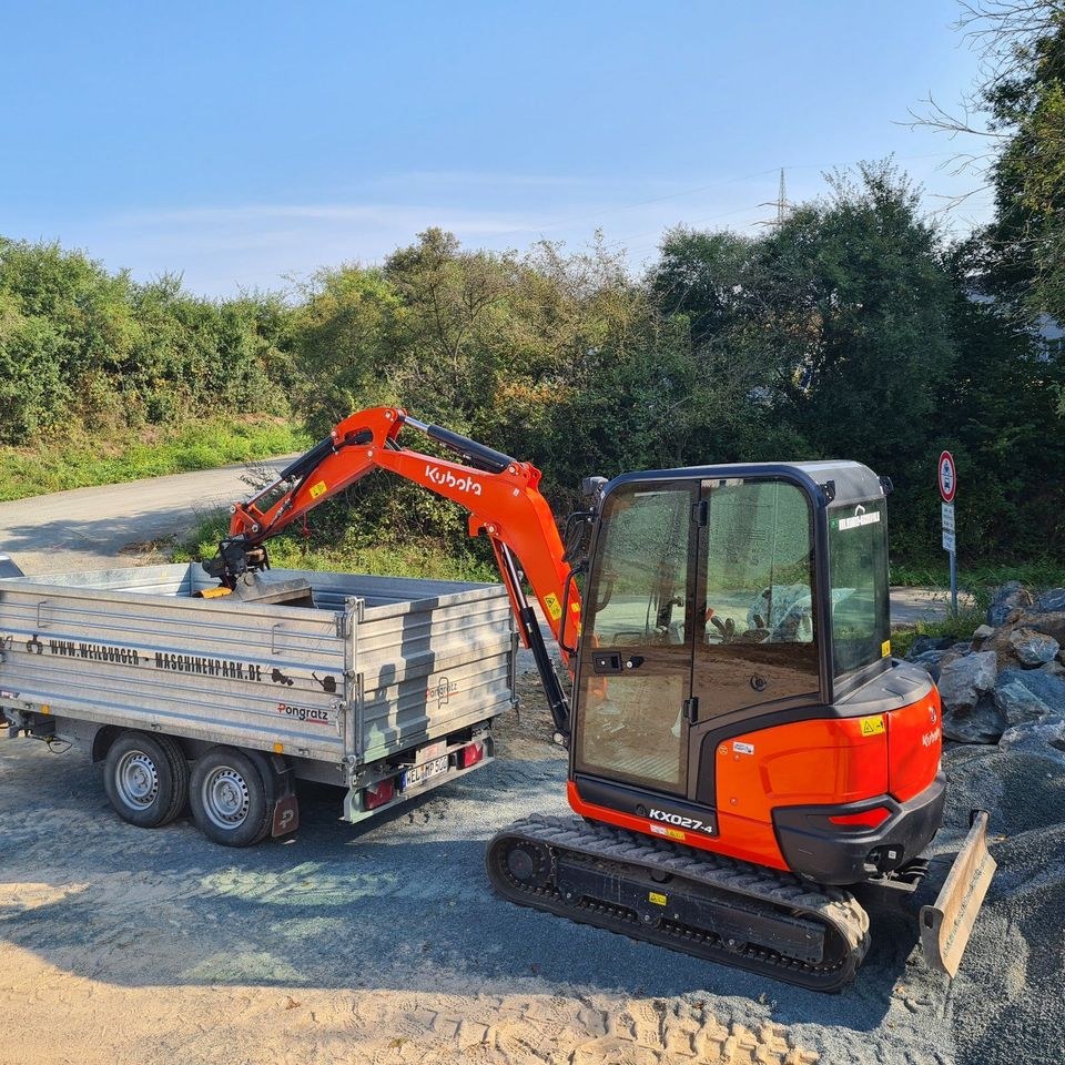 2,6 t Minibagger Bagger 2,7 m Grabtiefe mieten in Weilmünster – 2