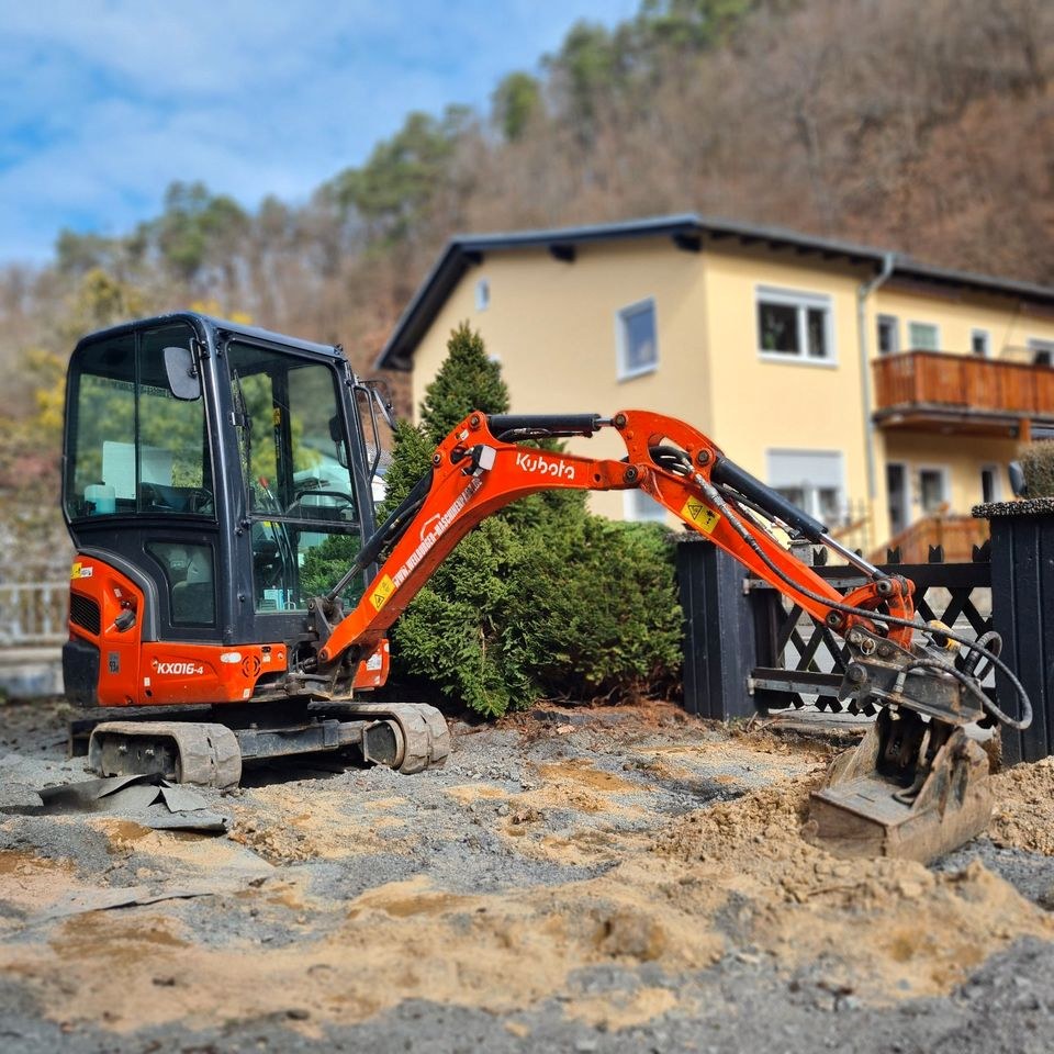1,6 t Minibagger Bagger 99 cm breit Anlieferung mieten in Weilmünster