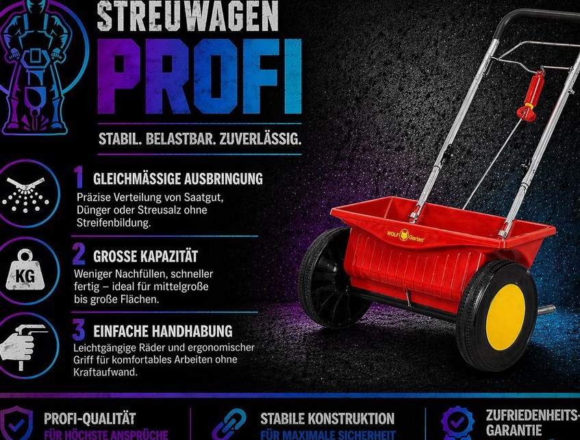Streuwagen Rasen Dünger mieten bei Werkzeug & Maschinenverleih Raff
