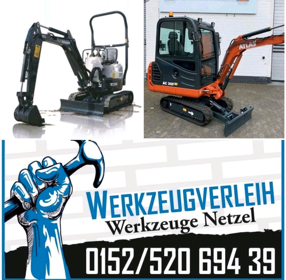 Minibagger 1,2 2,0 Tonnen Atlas Yanmar Bagger mieten in Stavenhagen