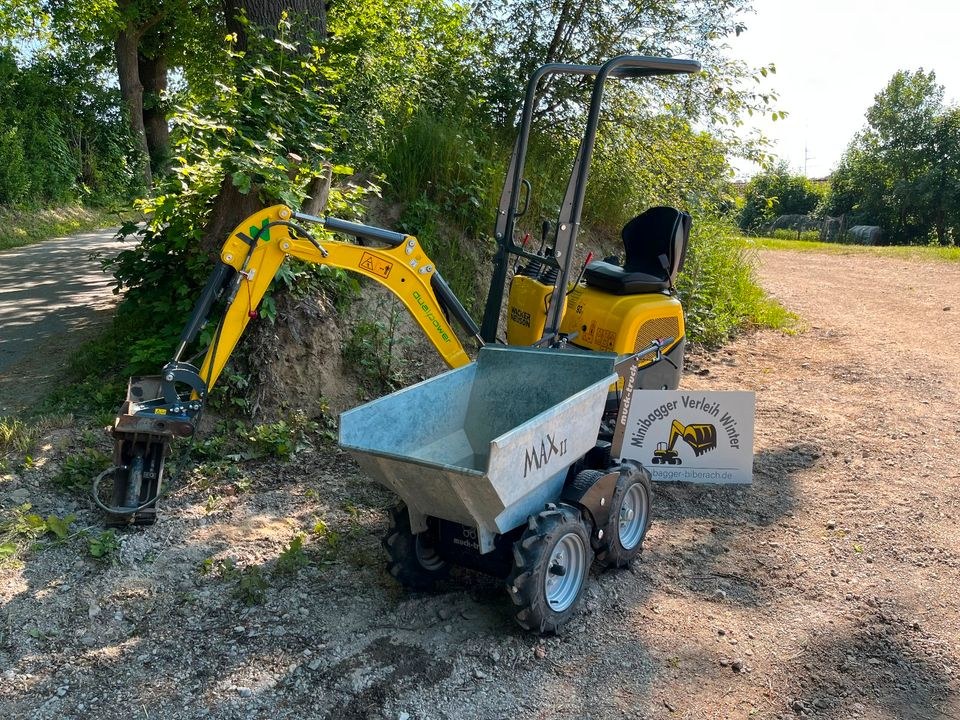Minibagger Microbagger Abbruchhammer Löffel mieten in Mittelbiberach – 2